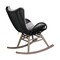 Armen Living Fanny Outdoor Patio Rocking chair in Light Eucalyptus Wood and Charcoal Rope 840254332263 - alternate 8